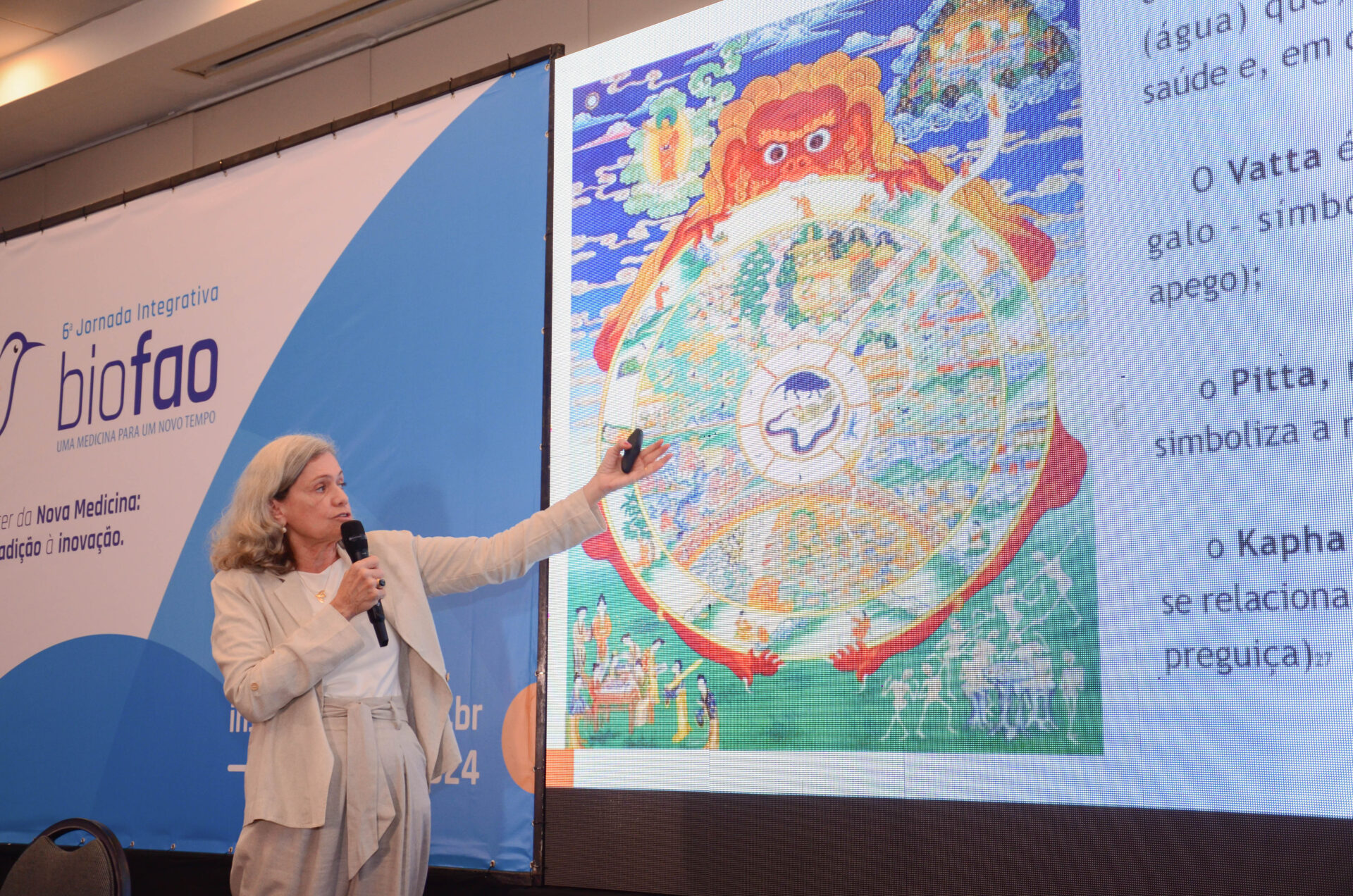 Dra. Míria de Amorim apresentando na Jornada BioFAO
